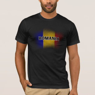 Eenvoudig Modern Roemenië Letter Vlag Souvenir T-shirt