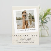 Eenvoudig Modern Romantisch Foto Wilde Bloem Botan Save The Date (Staand voorkant)
