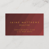 Eenvoudig, modern, rood-Bourgogne en goud Visitekaartje (Achterkant)