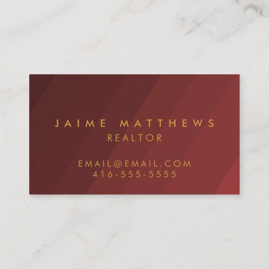 Eenvoudig, modern, rood-Bourgogne en goud Visitekaartje (Achterkant)