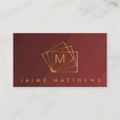 Eenvoudig, modern, rood-Bourgogne en goud Visitekaartje (Voorkant)