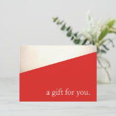 Eenvoudig, modern, rood-feestcadeaubon (Staand voorkant)