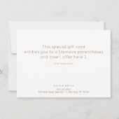 Eenvoudig, modern, rood-feestcadeaubon (Achterkant)