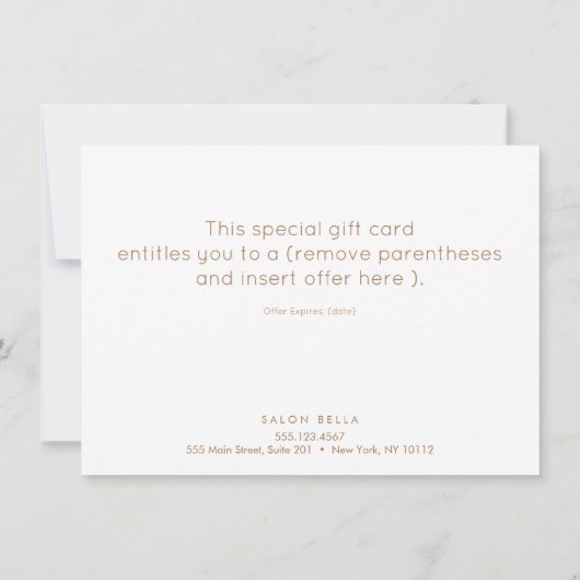 Eenvoudig, modern, rood-feestcadeaubon (Achterkant)