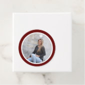 Eenvoudig modern rood foto Afstuderen Bedankjes Labels (In situ)