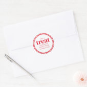 Eenvoudig, modern rood gingham Picnic Treat Ronde Sticker (Envelop)