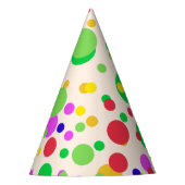 Eenvoudig Modern rood groen Polka dot verjaardagsf Feesthoedjes (Voorkant)