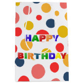 Eenvoudig Modern rood groen Polka dot verjaardagsf Medium Cadeauzakje (Voorkant)