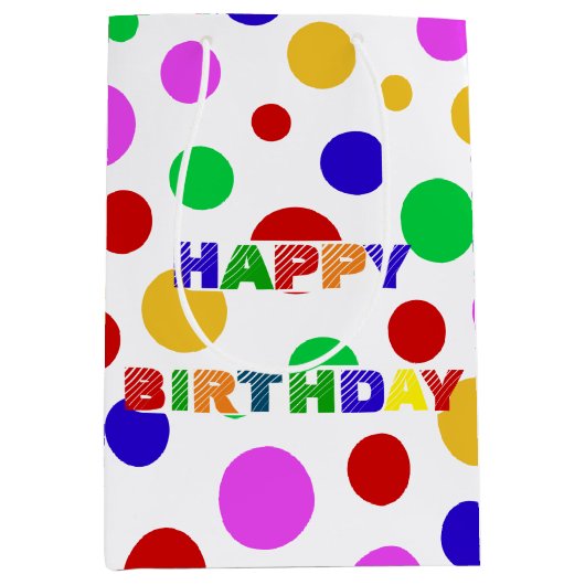 Eenvoudig Modern rood groen Polka dot verjaardagsf Medium Cadeauzakje (Voorkant)