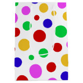 Eenvoudig Modern rood groen Polka dot verjaardagsf Medium Cadeauzakje (Achterkant)