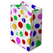 Eenvoudig Modern rood groen Polka dot verjaardagsf Medium Cadeauzakje (Achterkant Gekanteld)