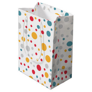 Eenvoudig Modern rood groen Polka dot verjaardagsf Medium Cadeauzakje