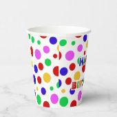 Eenvoudig Modern rood groen Polka dot verjaardagsf Papieren Bekers (Rechts)
