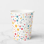 Eenvoudig Modern rood groen Polka dot verjaardagsf Papieren Bekers (Achterkant)