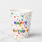 Eenvoudig Modern rood groen Polka dot verjaardagsf Papieren Bekers (Voorkant)