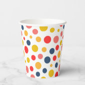 Eenvoudig Modern rood groen Polka dot verjaardagsf Papieren Bekers (Achterkant)