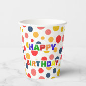 Eenvoudig Modern rood groen Polka dot verjaardagsf Papieren Bekers (Voorkant)