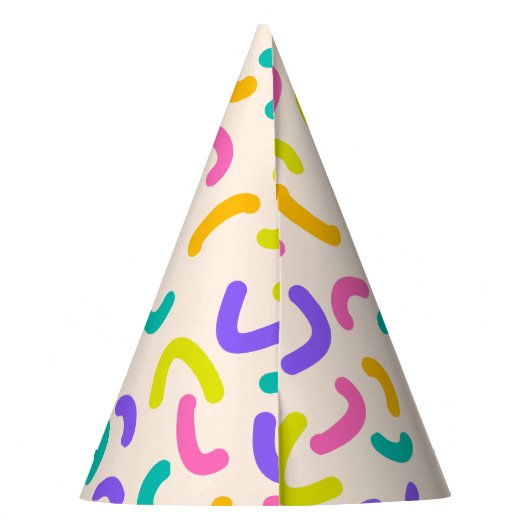 Eenvoudig Modern rood groen Sprinkle verjaardagsfe Feesthoedjes (Achterkant)