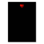 Eenvoudig modern rood hart zwart huwelijk kaart (Achterkant)