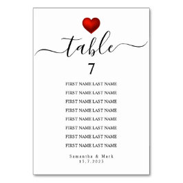 Eenvoudig modern rood harthuwelijk kaart