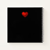 Eenvoudig modern rood harthuwelijk notitieboek (Achterkant)