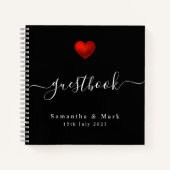 Eenvoudig modern rood harthuwelijk notitieboek (Voorkant)