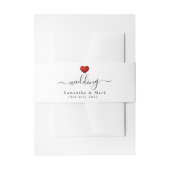 Eenvoudig modern rood harthuwelijk uitnodigingen wikkel (Voorkant Voorbeeld)