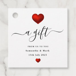 Eenvoudig modern Rood Heart Weddenschap voor Label