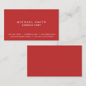 Eenvoudig modern rood met elegante professionele l visitekaartje (Voorkant / Achterkant)
