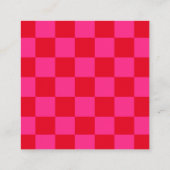Eenvoudig Modern Rood Roze Checkerboard Logo Vierkante Visitekaartje (Achterkant)