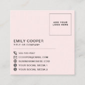 Eenvoudig Modern Rood Roze Checkerboard Logo Vierkante Visitekaartje (Voorkant)