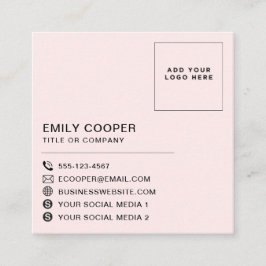 Eenvoudig Modern Rood Roze Checkerboard Logo Vierkante Visitekaartje