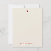 Eenvoudig Modern Rood & Roze Harten Custom Name Notitiekaartje (Voorkant)