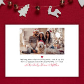 Eenvoudig Modern Rood Script 2 Foto Kerstmis Feestdagenkaart