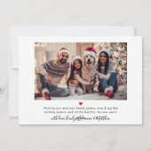 Eenvoudig Modern Rood Script 2 Foto Kerstmis Feestdagenkaart (Achterkant)