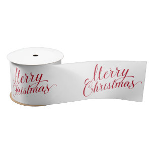 Eenvoudig Modern Rood Script Elegant Christmas Satijnen Lint