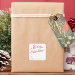Eenvoudig Modern Rood Script Elegant Christmas Vierkante Sticker<br><div class="desc">Cute-sticker voor cadeaubonnen voor feestdagen met moderne typografie en een eenvoudig ontwerp met "Vrolijk kerstfeest" in een elegant rood script. Deze cadeau label stickers zijn er zeker van dat ze je kerstcadeautjes een feestelijke aanraking geven.</div>