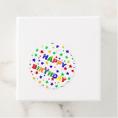 Eenvoudig Modern rood ster kleurrijk verjaardagsfe Bedankjes Labels (In situ)