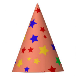 Eenvoudig Modern rood ster kleurrijk verjaardagsfe Feesthoedjes