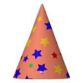 Eenvoudig Modern rood ster kleurrijk verjaardagsfe Feesthoedjes (Links)