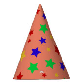 Eenvoudig Modern rood ster kleurrijk verjaardagsfe Feesthoedjes (Rechts)