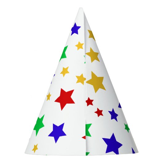 Eenvoudig Modern rood ster kleurrijk verjaardagsfe Feesthoedjes (Achterkant)