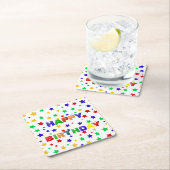 Eenvoudig Modern rood ster kleurrijk verjaardagsfe Kartonnen Onderzetters (Insitu)