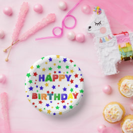 Eenvoudig Modern rood ster kleurrijk verjaardagsfe Papieren Kommen