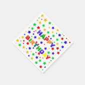 Eenvoudig Modern rood ster kleurrijk verjaardagsfe Servet (Hoek)