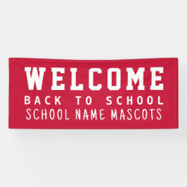 Eenvoudig Modern Rood Welkom Terug naar School Mas Spandoek