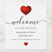 Eenvoudig modern rood wweddenschap wijn etiket (Enkel label)