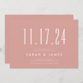 Eenvoudig modern Roos bespaart de datum Save The Date (Voorkant / Achterkant)