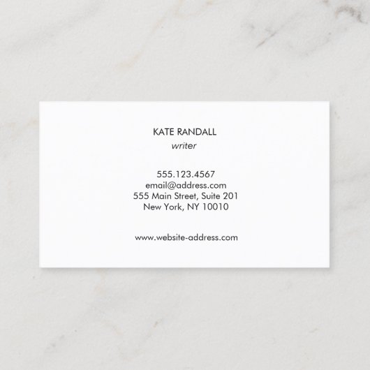 Eenvoudig, modern Roos Gold Professional-Visitekaa Visitekaartje (Achterkant)