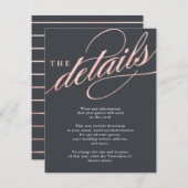 Eenvoudig modern Roos Gold Script Insert Kaarten i (Voorkant / Achterkant)